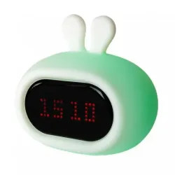 Lampka nocna InnoGIO biały rabbit budzik