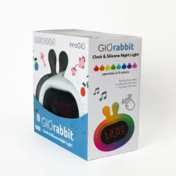 Lampka nocna InnoGIO biały rabbit budzik