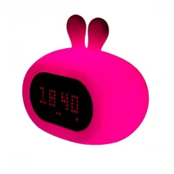 Lampka nocna InnoGIO biały rabbit budzik