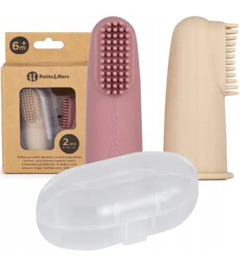 PETITE & MARS szczoteczki silikonowe na palec Rose