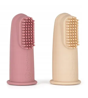 PETITE & MARS szczoteczki silikonowe na palec Rose