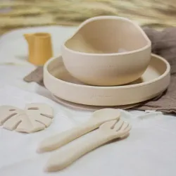 PETITE&MARS Silikonowe sztućce TAKE&MATCH Desert Sand 6m+ PETITE&MARS Silikonowe sztućce TAKE&MATCH Desert Sand 6m+