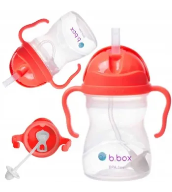 B.BOX BIDON KUBEK Z OBCIĄŻONĄ SŁOMKĄ RURKĄ DLA DZIECI 240ml arbuzowy
