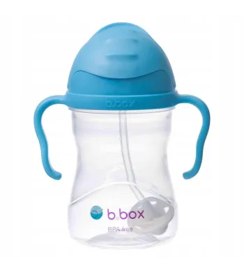 B.BOX BIDON KUBEK Z OBCIĄŻONĄ SŁOMKĄ RURKĄ DLA DZIECI 240ml borówkowy