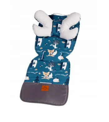 Wkładka do spacerówki Infantilo Velvet kolor niebieski z szarym motylkiem