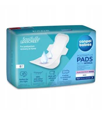 CANPOL PODPASKI POPORODOWE ZE SKRZYDEŁKAMI CHŁONNE NA NOC NIGHT 8szt 78/008