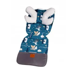 Wkładka do spacerówki Infantilo Velvet kolor niebieski z szarym motylkiem