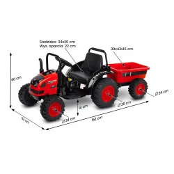 Toyz Traktor na akumulator z przyczepką Caretero Hector red Toyz Traktor na akumulator z przyczepką Caretero Hector red