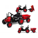 Toyz Traktor na akumulator z przyczepką Caretero Hector red