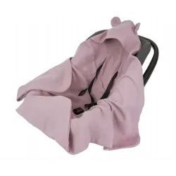 Infantilo OTULACZ DO FOTELIKA MUŚLINOWY LETNI Z KAPTURKIEM brudn róż Infantilo OTULACZ DO FOTELIKA MUŚLINOWY LETNI Z KAPTURKIEM brudn róż