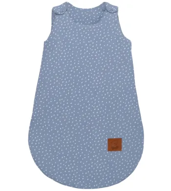 Infantilo  śpiworek MUŚLIN do spania Baby Soft DOTS jeans