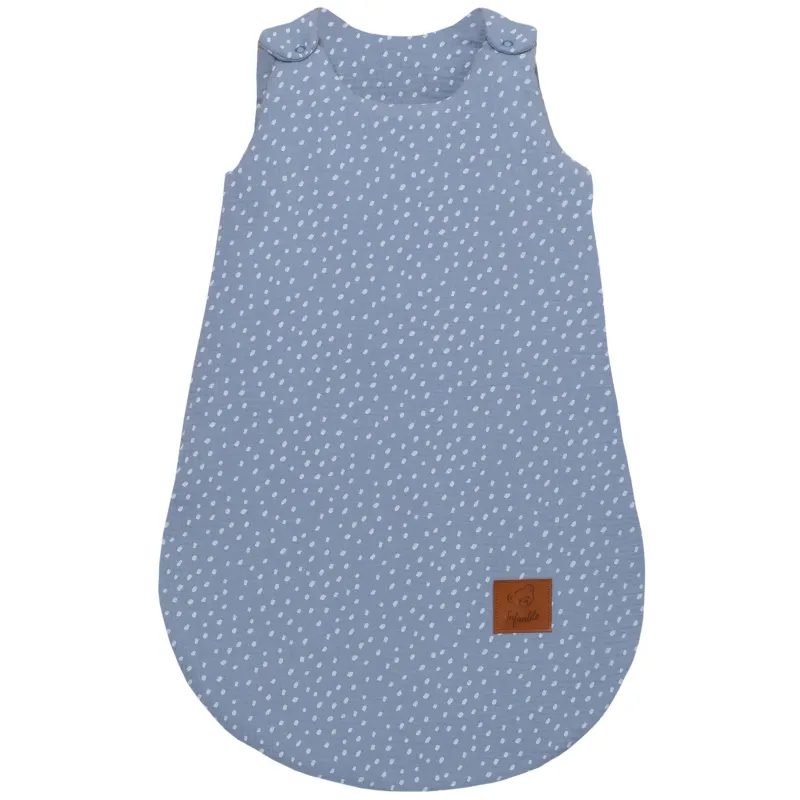 Infantilo śpiworek MUŚLIN do spania Baby Soft DOTS jeans Infantilo śpiworek MUŚLIN do spania Baby Soft DOTS jeans