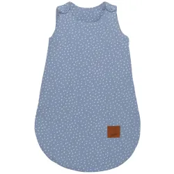 Infantilo śpiworek MUŚLIN do spania Baby Soft DOTS jeans Infantilo śpiworek MUŚLIN do spania Baby Soft DOTS jeans