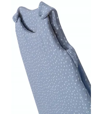 Infantilo  śpiworek MUŚLIN do spania Baby Soft DOTS jeans