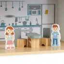 Drewniany domek dla lalek z tarasem i akcesoriami biały Mamabrum MAM178