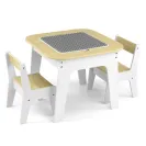 Milly Mally Zestaw mebli Olaf Blocks - Stolik i dwa krzesełka WHITE