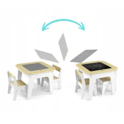 Milly Mally Zestaw mebli Olaf Blocks - Stolik i dwa krzesełka WHITE Milly Mally Zestaw mebli Olaf Blocks - Stolik i dwa krzesełka WHITE