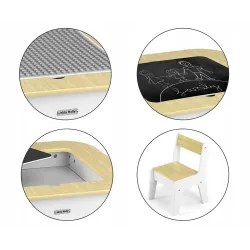 Milly Mally Zestaw mebli Olaf Blocks - Stolik i dwa krzesełka WHITE Milly Mally Zestaw mebli Olaf Blocks - Stolik i dwa krzesełka WHITE