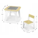 Milly Mally Zestaw mebli Olaf Blocks - Stolik i dwa krzesełka WHITE