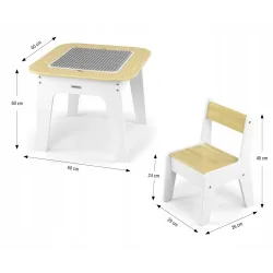 Milly Mally Zestaw mebli Olaf Blocks - Stolik i dwa krzesełka WHITE Milly Mally Zestaw mebli Olaf Blocks - Stolik i dwa krzesełka WHITE