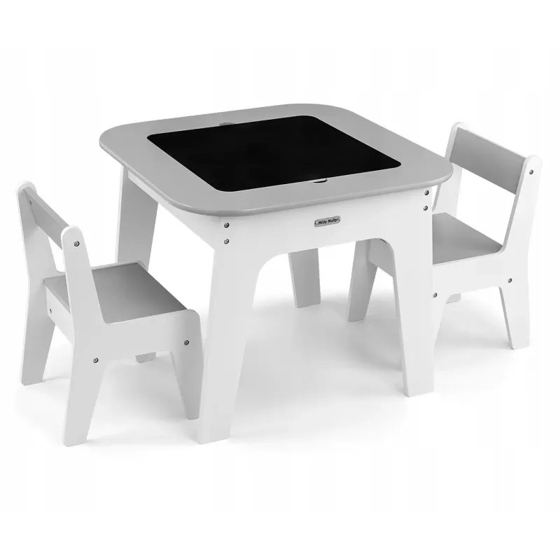 Milly Mally Zestaw mebli Olaf Blocks - Stolik i dwa krzesełka GREY Milly Mally Zestaw mebli Olaf Blocks - Stolik i dwa krzesełka GREY