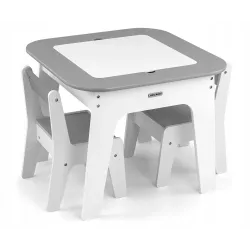 Milly Mally Zestaw mebli Olaf Blocks - Stolik i dwa krzesełka GREY Milly Mally Zestaw mebli Olaf Blocks - Stolik i dwa krzesełka GREY