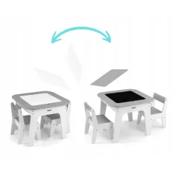 Milly Mally Zestaw mebli Olaf Blocks - Stolik i dwa krzesełka GREY Milly Mally Zestaw mebli Olaf Blocks - Stolik i dwa krzesełka GREY