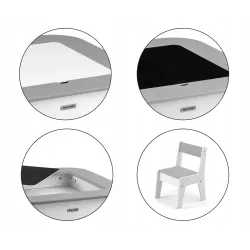 Milly Mally Zestaw mebli Olaf Blocks - Stolik i dwa krzesełka GREY Milly Mally Zestaw mebli Olaf Blocks - Stolik i dwa krzesełka GREY