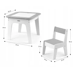 Milly Mally Zestaw mebli Olaf Blocks - Stolik i dwa krzesełka GREY Milly Mally Zestaw mebli Olaf Blocks - Stolik i dwa krzesełka GREY
