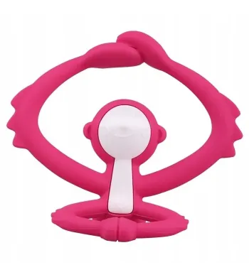 Gryzak ortodontyczny Mombella Małpka  dark pink