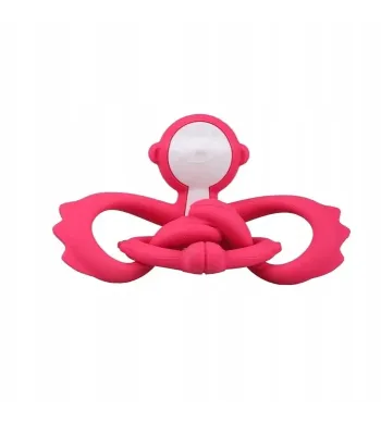 Gryzak ortodontyczny Mombella Małpka  dark pink