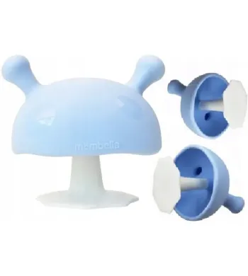 Mombella GRYZAK SILIKONOWY grzybek MUSH ORTODONTYCZNY light blue