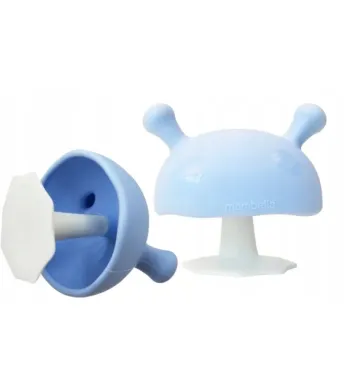 Mombella GRYZAK SILIKONOWY grzybek MUSH ORTODONTYCZNY light blue