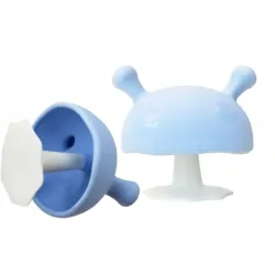 Mombella GRYZAK SILIKONOWY grzybek MUSH ORTODONTYCZNY light blue