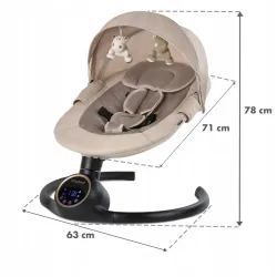 Bujaczek elektryczny KIDWELL REVE BEIGE/GOLD aplikacja wykrywanie ruchu Bujaczek elektryczny KIDWELL REVE BEIGE/GOLD aplikacja wykrywanie ruchu