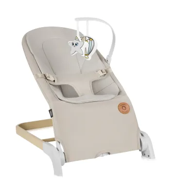 Leżaczek składany bujaczek dla niemowląt Lionelo LO-LILAC BEIGE SAND