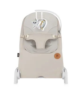 Leżaczek składany bujaczek dla niemowląt Lionelo LO-LILAC BEIGE SAND