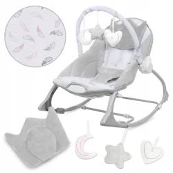 LEŻACZEK BUJACZEK PINO 0-9kg KIDWELL WIBRACJE 10 MELODII FEATHERS SZARY