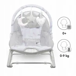 LEŻACZEK BUJACZEK PINO 0-9kg KIDWELL WIBRACJE 10 MELODII FEATHERS SZARY