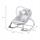 LEŻACZEK BUJACZEK PINO 0-9kg KIDWELL WIBRACJE 10 MELODII FEATHERS SZARY