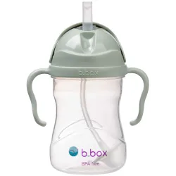 B.BOX BIDON KUBEK Z OBCIĄŻONĄ SŁOMKĄ RURKĄ DLA DZIECI 240ml szałwiowy sage