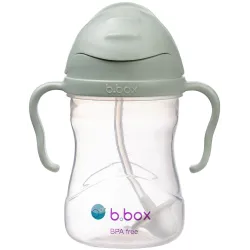 B.BOX BIDON KUBEK Z OBCIĄŻONĄ SŁOMKĄ RURKĄ DLA DZIECI 240ml szałwiowy sage