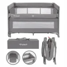 Łóżeczko turystyczne dwupoziomowe Kidwell Blissy Lift opuszczany bok szary