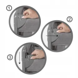 Łóżeczko turystyczne dwupoziomowe Kidwell Blissy Lift opuszczany bok szary