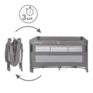 Łóżeczko turystyczne dwupoziomowe Kidwell Blissy Lift opuszczany bok szary