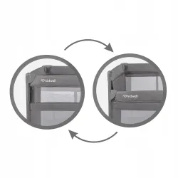 Łóżeczko turystyczne dwupoziomowe Kidwell Blissy Lift opuszczany bok szary