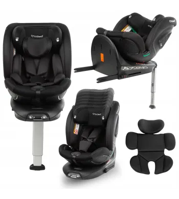 FOTELIK SAMOCHODOWY Kidwell GoCar CZARNY i-SIZE 40-135 cm ISOFIX Obrotowy