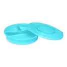 Talerzyk Twistshake niebieski z podziałką i pokrywką