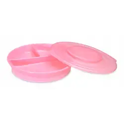 Twistshake  Talerz z podziałką i pokrywką pink Twistshake  Talerz z podziałką i pokrywką pink
