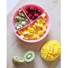 Twistshake  Talerz z podziałką i pokrywką pink